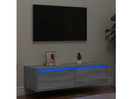 vidaXL TV skříňka s LED osvětlením šedý sonoma 100X35,5x25 cm