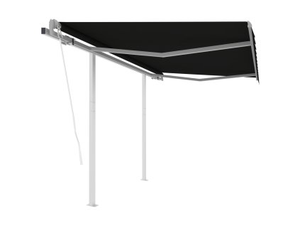 vidaXL Automatická zatahovací markýza se sloupky 3,5x2,5 m antracitová