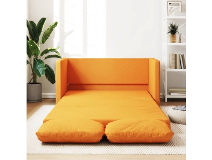 vidaXL Podlahová rozkládací pohovka 2 v 1 žlutá 112x174x55 cm textil