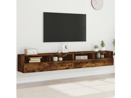 vidaXL Nástěnné TV skříňky 2 ks kouřový dub 100 x 30 x 30 cm kompozit