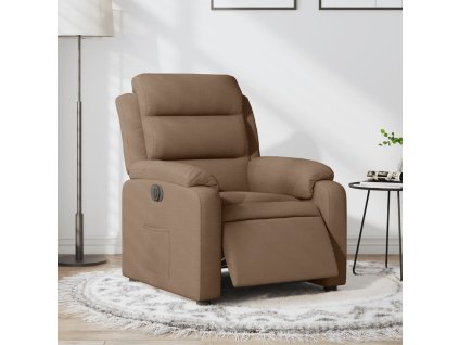 vidaXL Elektrické polohovací křeslo hnědé textil