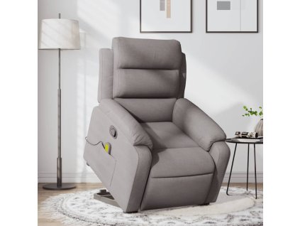 vidaXL Zvedací masážní polohovací křeslo taupe textil