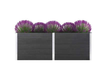 vidaXL Zahradní vyvýšený záhon 250 x 100 x 91 cm dřevoplast šedý