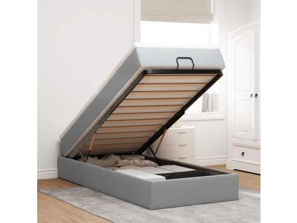 vidaXL Osmanský rám postele s matrací světle šedá 100x200cm textil