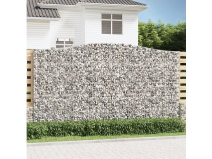 vidaXL Klenuté gabionové koše 2 ks 400x30x220/240cm pozinkované železo