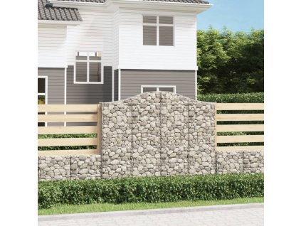 vidaXL Klenuté gabionové koše 2 ks 200x30x160/180cm pozinkované železo