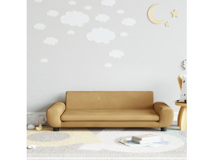 vidaXL Dětská pohovka hnědá 100 x 54 x 33 cm samet