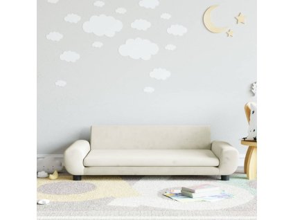 vidaXL Dětská pohovka krémová 100 x 54 x 33 cm samet