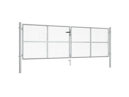 vidaXL Zahradní branka pozinkovaná ocel 400 x 125 cm stříbrná