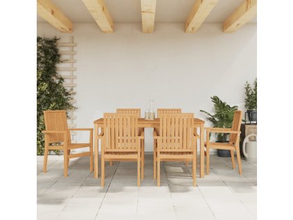 vidaXL Stohovatelné zahradní židle 6 ks 56,5x57,5x91 cm masivní teak