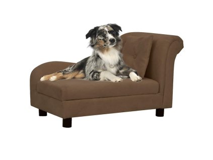 vidaXL Pohovka pro psy s polštářem hnědá 83 x 44 x 44 cm plyš