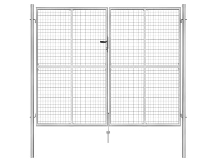 vidaXL Zahradní brána pozinkovaná ocel 300 x 200 cm stříbrná