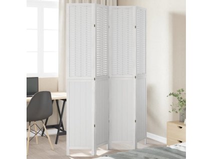 vidaXL Paraván 4dílný bílý masivní dřevo pavlovnie