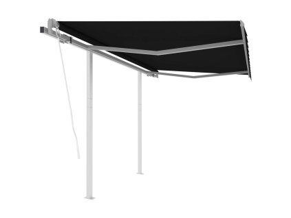 vidaXL Automatická zatahovací markýza se sloupky 3 x 2,5 m antracitová