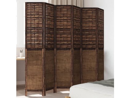 vidaXL Paraván 6dílný tmavě hnědý masivní dřevo pavlovnie