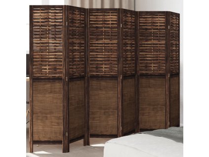 vidaXL Paraván 6dílný tmavě hnědý masivní dřevo pavlovnie