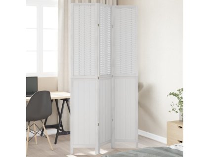 vidaXL Paraván 3dílný bílý masivní dřevo pavlovnie