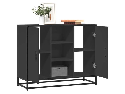 vidaXL Příborník černý 92 x 35 x 76 cm kompozitní dřevo