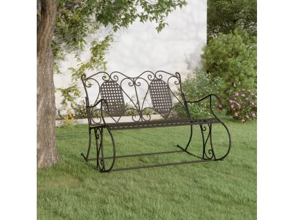 vidaXL 2místné houpací křeslo 113 cm černé ocel