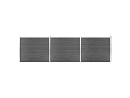 vidaXL Set plotového dílce WPC 526 x 146 cm černý