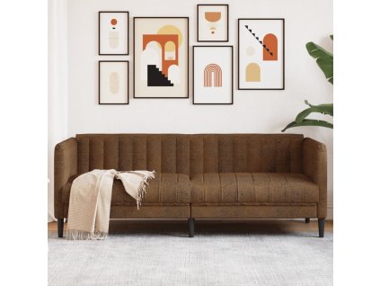 vidaXL Pohovka 3místná hnědá umělá semišová kůže