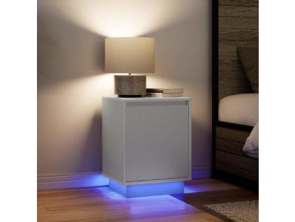 vidaXL Noční stolky s LED světly 2 ks bílé 38x34x50 cm