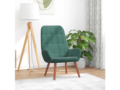 vidaXL Relaxační křeslo tmavě zelené samet