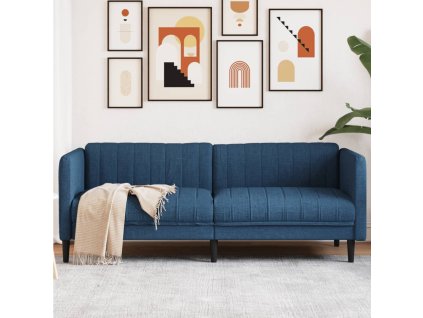 vidaXL Pohovka 3místná modrá textil