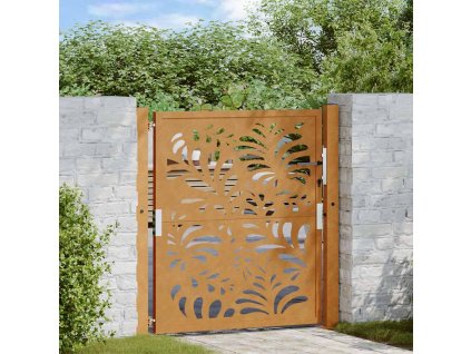 vidaXL Zahradní brána 100 x 100 cm odolná ocel s vlnitým designem