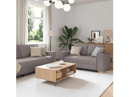 vidaXL 2dílná sedací souprava s poduškami taupe textil