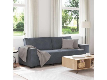 vidaXL 3místná pohovka tmavě šedá 220x78x84 cm samet