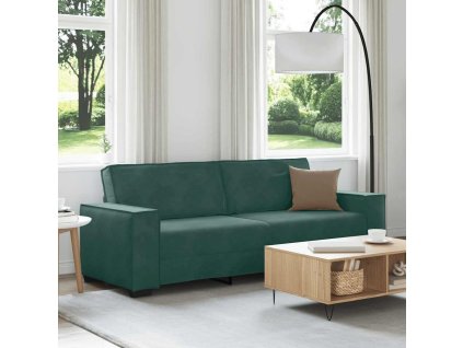 vidaXL 3místná pohovka tmavě zelená 220x78x84 cm samet