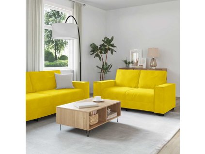 vidaXL 2dílná sedací souprava s poduškami žlutá samet