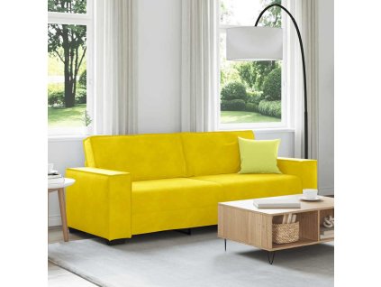 vidaXL 3místná pohovka žlutá 220x78x84 cm samet