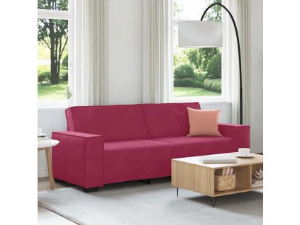 vidaXL 3místná pohovka vínová 220x78x84 cm samet