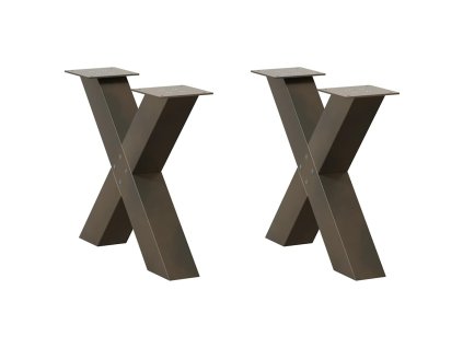 vidaXL Nohy konferenčního stolku ve tvaru X, 2 ks, přírodní ocel, 50 x (42-43) cm, ocel