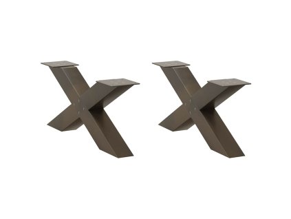vidaXL Nohy konferenčního stolku ve tvaru X, 2 ks, přírodní ocel, 70 x (30-31) cm, ocel
