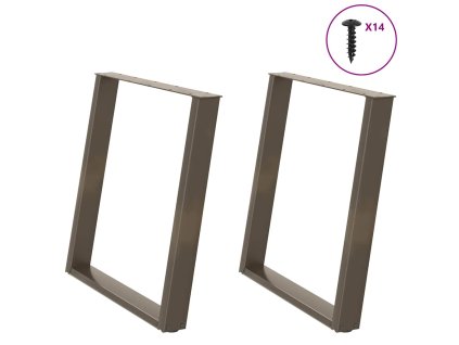 vidaXL Nohy k jídelnímu stolu ve tvaru U, 2 ks, přírodní ocel, 80 x (72-73) cm, ocel