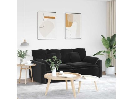 vidaXL Modulární pohovka s polštáři černá