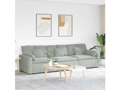 vidaXL Modulární pohovka s polštáři světle šedá