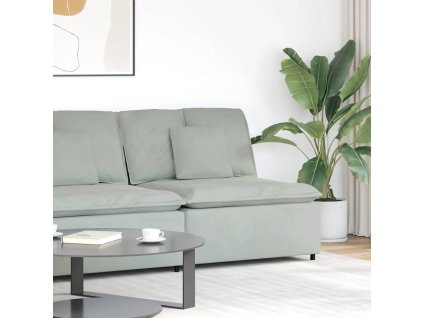 vidaXL Modulární středový modul pohovky s polštáři světle šedá 100 cm