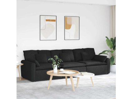 vidaXL Modulární pohovka s polštáři černá