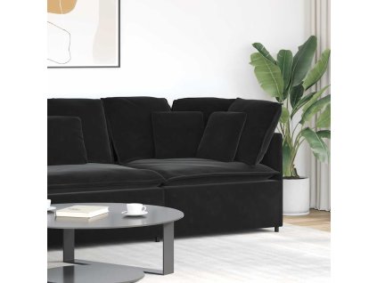 vidaXL Modulární rohová pohovka s polštáři černá 100 cm