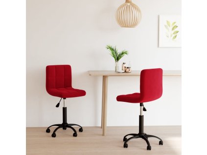 vidaXL Otočné jídelní židle 2 ks vínové samet