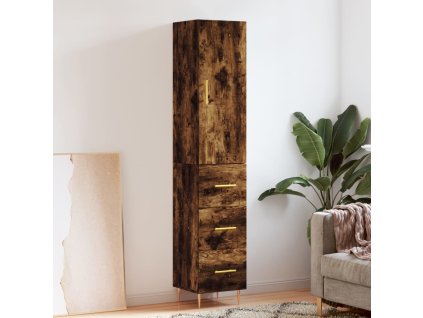 vidaXL Skříň highboard kouřový dub 34,5 x 34 x 180 cm kompozitní dřevo