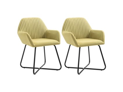 vidaXL Otočné jídelní židle 2 ks zelené textil