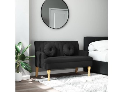 vidaXL Lavice s polštáři černá 113 x 64,5 x 75,5 cm textil