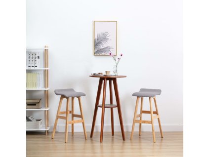 vidaXL Barové židle 2 ks světle šedé textil