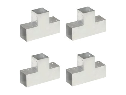 vidaXL Trámová spojka 4 ks ve tvaru T pozinkovaný kov 101 x 101 mm