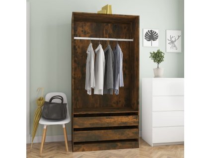 vidaXL Šatní skříň kouřový dub 100 x 50 x 200 cm kompozitní dřevo